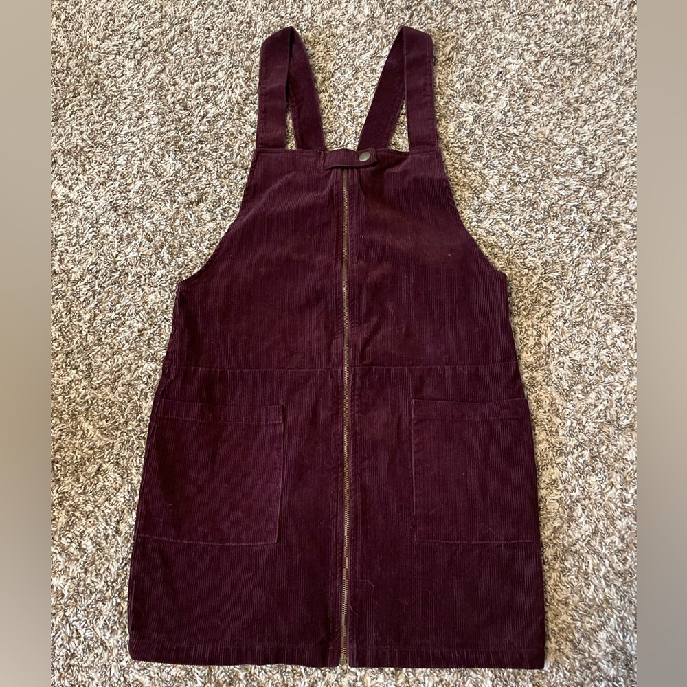 Forever 21 Corduroy Overall Pinafore size XS Burgundy